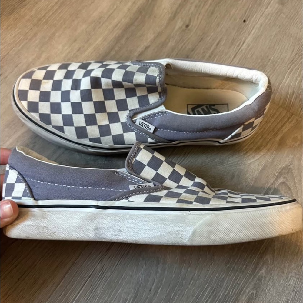 Checkered Vans Purple Grey Sz. 8M/9.5W